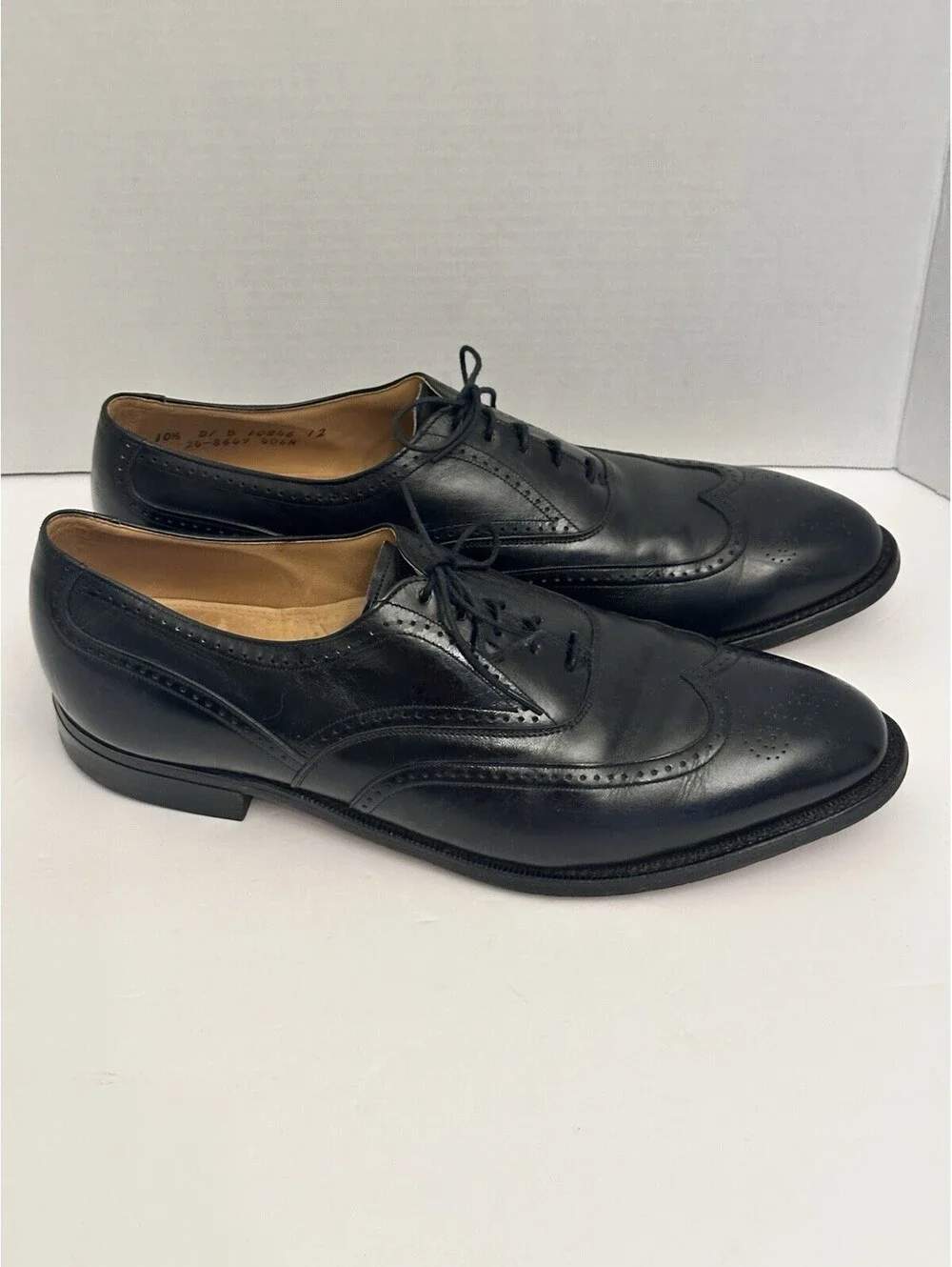 JOHNSTON & MURPHY CROWN ARISTOCRAFTSZ 10.5D MADE IN USA BLACK